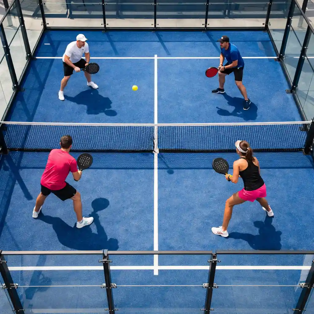 Padel and pickleball rackets side by side comparison